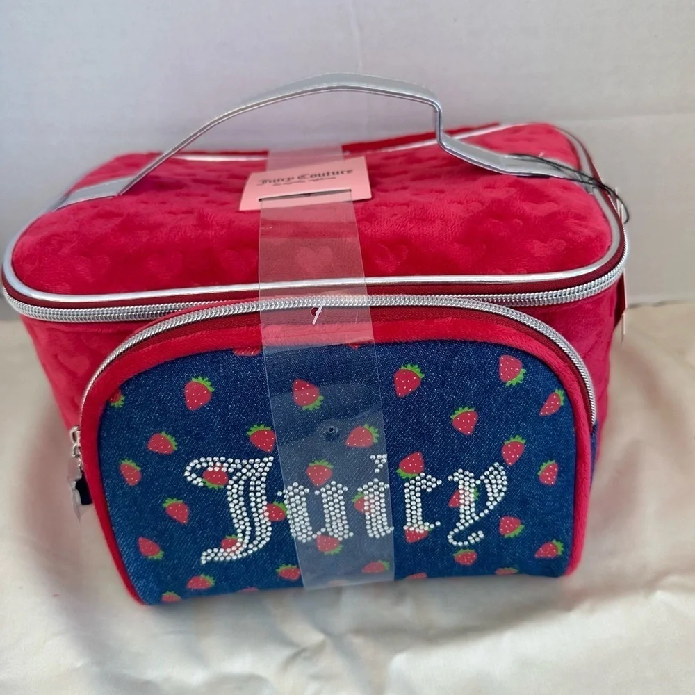 Juicy Couture Pink and Blue Travel Cosmetic Bags
